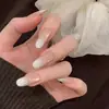 Nuevo Estilo Batido Suave Blanco Degradado Hidratante Perlas de Vidrio Simple Blanqueamiento Gama Alta Hecho a Mano Arte de Uñas Uñas Portátiles Mayoreo