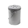 Balde de metal redondo de 3L para fertilizante lixeira doméstica com balde interno de plástico e pastilha desodorizante balde para lixo de cozinha balde para fertilizante