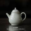 Juego de Té Kung Fu de Cerámica con Esmalte Verde Antiguo Tetera Dos Tazas Cuenco Taza Pequeña de Té Retro Gris Hierba Individual