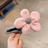 Presilhas de cabelo de flor de tricô para mulheres, tamanho grande, adequadas para outono e inverno, presilhas bico de pato, presilhas tubarão, uma alternativa segura para grampos de cabelo comuns, acessórios de cabelo