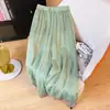 Estação Outono e Primavera, Tamanho Plus, Caimento Solto, Elegante, Casual, Artístico, Retrô, Estilo Étnico, Calça Wide Leg Bordada de Nove Pontos, Dropshipping de Comércio Exterior