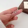 Anillo de Cadena con Forma de Herradura en U Estilo Japonés, Collar, Pulsera y Pendientes de Plata de Ley S925 Chapada en Oro de 18K Exquisito Conjunto de Joyería