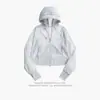 Ropa Ligera Corta de Protección Solar para Mujer, Talla Pequeña, Chaqueta de Protección Solar con Ceñidor en la Cintura, Protección UV para Exteriores, Nueva Ropa de Protección Solar de Seda de Hielo
