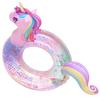 Flotador Nuevo Unicornio Arcoíris Anillo de Natación para Niños Agua Inflable Axila Anillo de Natación Lentejuelas Caballo Arcoíris Anillo Asiento