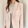 Elegante e estiloso blazer coreano de comprimento médio da moda Dongdaemun, blazer de corte solto estilo coreano