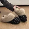 Zapatos de Peluche Birkenstock para Mujer 2026 Estilo Nuevo Invierno Suela Gruesa Aumentan la Altura Punta Cerrada Medias Pantuflas Zapatos de Algodón Slip-on Mulas Perezosas