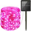 Guirnalda de Luces LED de Colores Solar Alambre de Cobre Guirnalda de Luces Mini Impermeable Luz de Vacaciones para Habitación con Luz de Ambiente Decorativa de Cielo Estrellado