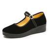 Zapatos de tela del viejo Pekín para mujer, zapatos de hotel de suela blanda, zapatos de trabajo para madre y camarera, antideslizantes, suela gruesa, zapatos negros para baile cuadrado