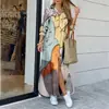 Nuevo Vestido Camisa de Moda de Manga Larga Estampado con Solapa para Mujer, Suelto, Casual, Largo, de Ebay Aliexpress para Comercio Exterior