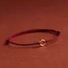 Tobillera Anklet de Oro Puro 49.95kg de Sehuan con Hilo Rojo y Cuentas de Loto, Regalo de San Valentín para Novia, Regalo para Transmisión en Vivo de la Industria de la Belleza
