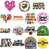 Frases Creativas Transfronterizas Encantos para Zapatos de Madera de Trabajador Social Dibujos Animados de Goma Blanda de PVC Accesorios de Decoración para Zapatos Hebilla de Zapato