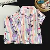 Pijama Popular Lindo de Dibujos Animados de Estrella para Niñas, Manga Corta de Verano Nuevo Algodón Nube Rayado Conjunto de Ropa para el Hogar Venta al por Mayor