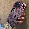 Funda Negra de Marca Moderna con Insignia Cromada Adecuada para iPhone 17, Apple 16 Pro Max, Cool 15, Estilo Moderno 14