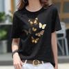 Body para mujer, verano 2021, nuevo estilo coreano, camiseta brillante, seda de hielo, suelta, versátil, talla grande, manga corta, top con lentejuelas
