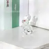 Coelho de Olhos Vermelhos Coelho da Lua Desenho Animado Multifacetado Animal do Zodíaco Artesanato de Cristal Enfeites Festival do Meio Outono Presentes Chineses