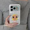 Olhos Grandes Bebê Fofo Pantufas Grandes Adequado para Capa de Celular Apple 18promax Novo iPhone16 Capa Protetora 17 Feminino