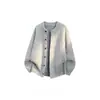 Cárdigan de Punto con Botones de Color Contrastante Estilo Old Money para Hombres y Mujeres Otoño Moderno Sensación Perezosa Relajada Prendas de Punto Holgadas Chaqueta para Pareja