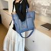 Bolsa Feminina de Comércio Exterior Nova Moda Bolsa de Ombro para Viajante Bolsa de Livro de Estudante de Grande Capacidade Estilo Japonês e Coreano Bolso Duplo Lona Crossbody Bolsa