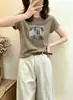 Camiseta de Algodão Canelado Guangzhou Treze Fábricas 220g para Mulheres, Direto da Fábrica, Top de Manga Curta Slim Fit, Exclusivo de Verão Atacado