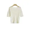 Camada interna de lã integral com padrão de ondas de água de rosas, peça única sem costura, blusa de tricô de lã lavável à máquina, corte justo, decote ombro a ombro, camada base fina