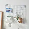 Prateleira de Armazenamento em Painel de Grade Peças de Grade Domésticas Multi-Acessórios Grade Suporte para Flores Gancho Cesta Prateleira de Parede Madeira de Arroz Estilo Japonês