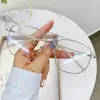 Óculos de Grau Fotocromáticos com Armação Grande Polygonal de Metal com Dupla Ponte, Estilo Novo, Transfronteiriços, Tendência, Anti-Luz Azul