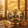 Jarrón Premium Dinghao de Latón con Patrón de Dragón, Jarrón Pixiu, Jarrón de Cuenco del Tesoro, Cenicero, Adorno Creativo, Decoración Feng Shui, Joyería