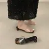 Sandalias de cuña transparentes para mujer para uso en exteriores, nuevas sandalias de verano 2026 de punta abierta sin cordones para combinar con faldas, sandalias de tacón alto