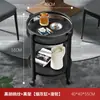 Mesa de Café para Mesa de Mahjong, Cinzeiro e Porta-Chá de Dupla Camada para Sala de Jogos, Mesa Lateral para Mesa de Mahjong, Mesa de Chá, Mesa de Café Redonda de Luxo Leve