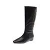 Punta Fina Aumentadores de Altura Pantalón Pierna Botas Mujer 2026 Nuevo Otoño Invierno Caña Alta Adelgazantes Botas Uso Bidireccional Hebilla Cinturón Botas Largas de Caballero