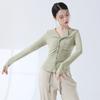 Roupa de Prática de Dança Novo Estilo para Dança Chinesa Adulta, Blusa V-Neck Slim-Fit de Manga Longa para Mulheres