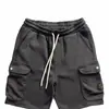 Marca Jovem Tendência Shorts de Trabalho Masculino 2026 Verão Novo Estilo Bolso Grande Casual Solto Comprimento Médio Shorts
