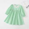Falda infantil de Corea del Sur primavera y otoño falda infantil dulce encaje con volantes cuello de encaje vestido de niña vestido floral para bebé