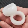 Xinjiang Hotan Hueso de Cordero Jade Graso Llave Inglesa Hilo Dorado Llave Inglesa de Jade Blanco Jade Grande Llave Inglesa Jade Anillo de Jade