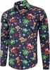 Nueva camisa de manga larga para hombre estilo europeo y americano con estampado digital, top casual con cuello para Navidad, otoño e invierno