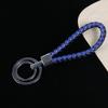 Llavero de cuerda de cuero PU tejido creativo para hombre, llavero de cuero para coche, llavero de cuero, fabricante mayorista