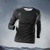 Exportación Transfronteriza Popular Camiseta de Manga Larga para Hombre para Deportes al Aire Libre Secado Rápido Otoño Estilo Delgado Transpirable Holgada Camiseta Base