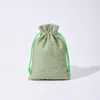 Bolsa de Linho com Cordão Bolsa de Presente de Natal Joia Estampada com Logo Brinquedo Pulseira Pequena Bolsa de Tecido Bolsa de Linho com Cordão Personalização