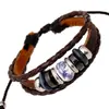 Joyería punk nueva pulsera de piel de vaca vintage Yiwu joyería pequeña al por mayor pulsera de cuero con cuentas de cuentas magnéticas