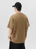 Ropa para Hombre Fengshe / Camiseta de Manga Corta de Algodón Puro Pesado para Hombre, Nuevo Estilo de Verano, Corte Holgado, Tallas Grandes, Estilo Americano, Cuello Redondo, Top de Manga Media