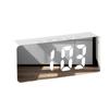 Espejo de maquillaje simple japonés despertador con números grandes calendario creativo temperatura LED reloj electrónico doble uso batería enchufe