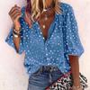 Primavera y Verano 2021 Nuevo Transfronterizo para Mujer ebay Amazon Camisa de Cuello de Traje Casual de Manga Media con Estampado de Leopardo para Mujer