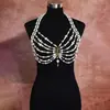 Hermosa Cadena de Tejido Trenzado con Cuentas de Vidrio de Colores Moda Perla de Imitación Cadena para Ropa de Actuación Vacaciones Personalidad Simple