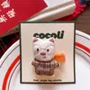 Tecido de Algodão Infantil Coreano Animal Presilha de Cabelo BB para Meninas, Casa de Renda Fofa Urso de Pelúcia Corpo Inteiro Presilha Lateral