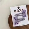Nuevo pasador de pelo con lazo color lila claro, flor de frijol, combinación de anillo para el pelo, pasador para bebé, pinza lateral, pinza para flequillo