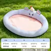 Nido de Mascota de Verano Recinto Estilo Dibujos Animados para Perros Pequeños y Medianos, Cama para Perro Durmiendo, Esterilla para Gato, Cama para Perro Refrescante de Seda de Hielo que Protege el Cuello