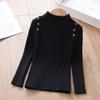 [en stock] suéter para niña primavera nuevo estilo extranjero interior camisa base para bebé cuello medio alto primavera y otoño niños