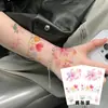 Adesivos de Tatuagem de Flores Estilo Fofo Coloridos Dopamina à Prova d'Água Duradouros Padrões Decorativos para Braço Ombro