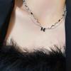 ~Collar de Mariposa con Patrón de Ola y Circonita para Mujer, Accesorio de Influencer de Moda con Diseño Único, Cadena de Clavícula de Nicho para Superponer, Tendencia de Estilo Personalizado