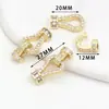 Fecho de Ferradura Banhado a Ouro 18K Cravejado com Zircônia Cor Diamante Preservada Fecho Universal Conector de Ponta de Fecho Fila Dupla Duplo Furo Fecho para Colar Pulseira B68